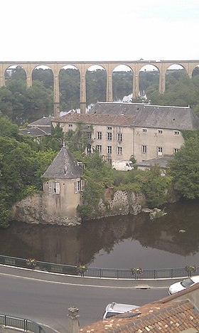 Vue du viaduc de l'Isle-Jourdain et de l'Isle-Fort