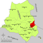 Расположение муниципалитета Архелита на карте провинции