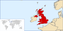 Un mapa mostrant la localització del Regne Unit