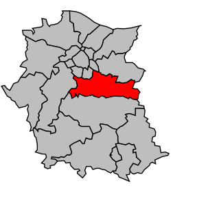 Kanton na mapě arrondissementu Caen