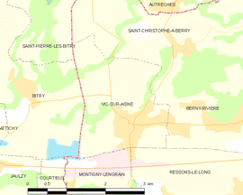 Mapa obce Vic-sur-Aisne