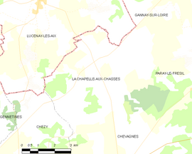 Mapa obce La Chapelle-aux-Chasses