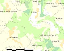 Mapa obce Tourneville