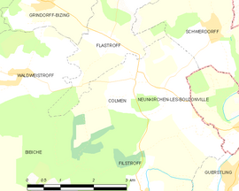 Mapa obce Colmen