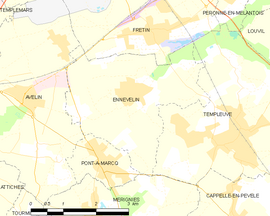 Mapa obce Ennevelin