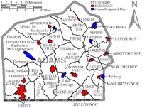 Карта на окръг Адамс