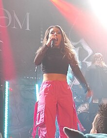 Phantom Elite vocalist Marina La Torraca performing in Solothurn, Switzerland, in 2023.