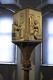 Martin Luther's pulpit c.1525, Lutherhaus, Wittenberg Martin Luther's pulpit c.1525, Lutherhaus, Wittenberg.jpg