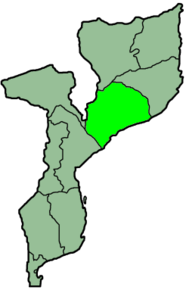 Harta provinciei Zambezia în cadrul Mozambicului