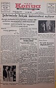 "Selçuk university opens in our city", 28 February 1955