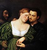 パリス・ボルドーネ『恋人たち』1525年と1530年の間。ブレラ美術館所蔵