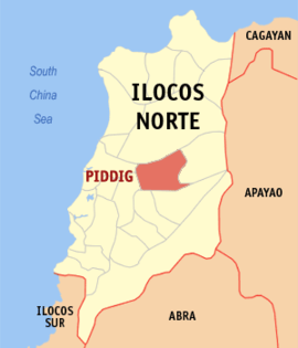 Piddig na Ilocos Norte Coordenadas : 18°9'53"N, 120°43'2"E