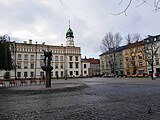 Widok na północny zachód od skrzyżowania z ulicą Bocheńską.