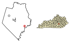 Расположение Ливингстона в округе Роккасл, Кентукки.