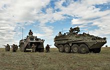 УЧЕБНЫЙ ЗОНА БАБАДАГ, Румыния - Американские солдаты 2-го кавалерийского полка «Страйкер» и румынские силы 33-го горнострелкового батальона, Посада тренируются вместе во время ротации JTF-Восток в 2009 году на полигоне Бабадаг, Румыния.