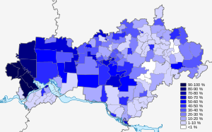 Доля русских по муниципальным образованиям (2010)
