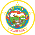 Antiguo sello estatal de Minnesota, usado desde 1858 hasta 1971.