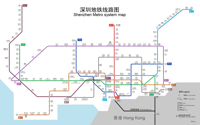 Shenzhen Metro(Rapid Transit)System Map 2016.png