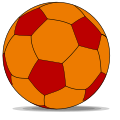 Yellow-red football/soccerball