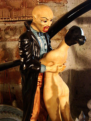 Dracula biting - a souvenir for sale in a shop...