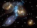 NGC 7318A-rekin elkarreraginean ari den X izpien irudia.