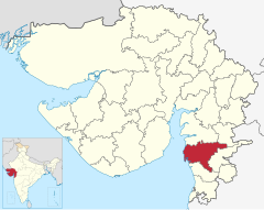 Localizacion del districte de Surat en Gujarat