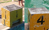 Historic diving blocks, Swifts Creek, Vic