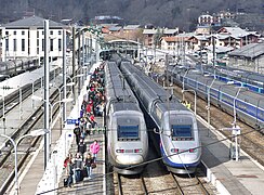 Rames TGV à l'arrivée.