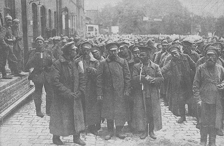 Russian prisoners following the battle