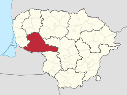Location of Tauragė County