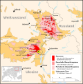 Verstrahlung durch Caesium-137 im Umfeld des Kernkraftwerks Tschernobyl (1996)