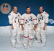 Apollo 16 – v. l. n. r. Ken Mattingly, John Young, Charles Duke