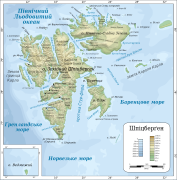 Топографічна мапа архіпелагу Шпіцберген, Норвегія
