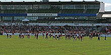 Training drill in front of stand, St Kilda FC 01.jpg