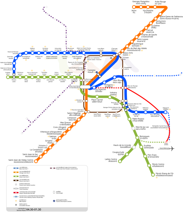 plan du tramway de Montpellier