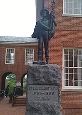 The "Talbot Boys" confederate monument outside the county courthouse 1talbot co. courthouse statue.jpg