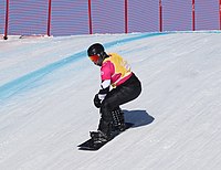 Theodore McLemore beim Team-Ski-Snowboard-Cross-Wettbewerb