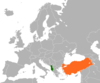 Location map for Albania and Turkey.