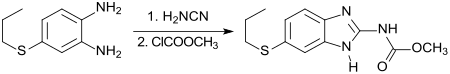 Synthese des Anthelmintikums Albendazol