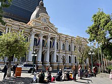 Tòa nhà Quốc hội Lập pháp Đa dân tộc ở trung tâm La Paz, Bolivia.