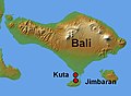 Collocazione geografica di Kuta, isola di Bali