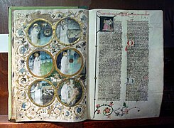 Jan af Šelmberk's bibel fra 1440,udstillet i Strahov Klosters bibliotek