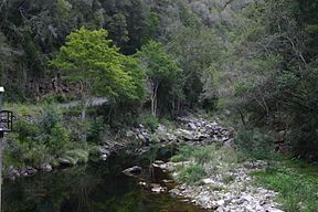 Die Bloukranspas en die Bloukransrivier naby Nature's Valley.