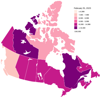 Případy vypuknutí COVID-19 v Kanadě (hustota popu). Svg