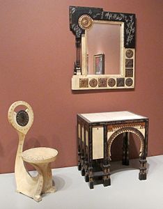 "Snail chair" and other furniture by Carlo Bugatti, Italy, (1902)