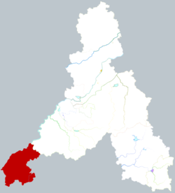 済南市中の平陰県の位置