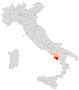 Circondario di Vallo della Lucania – Localizzazione