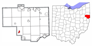 Location of Summitville in Columbiana County and in the State of Ohio