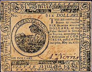 Continental Currency $6 banknote obverse (May 20, 1777).jpg