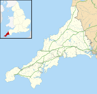 Location map United Kingdom Cornwall (mainland)